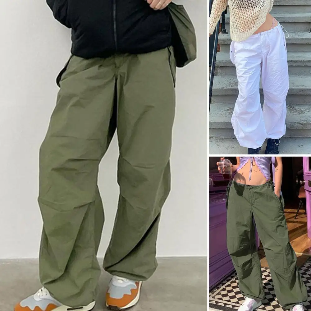 

Cool Stylish Loose Fit Lady Trousers Trendy Casual Pants Solid Color Ladies Clothing