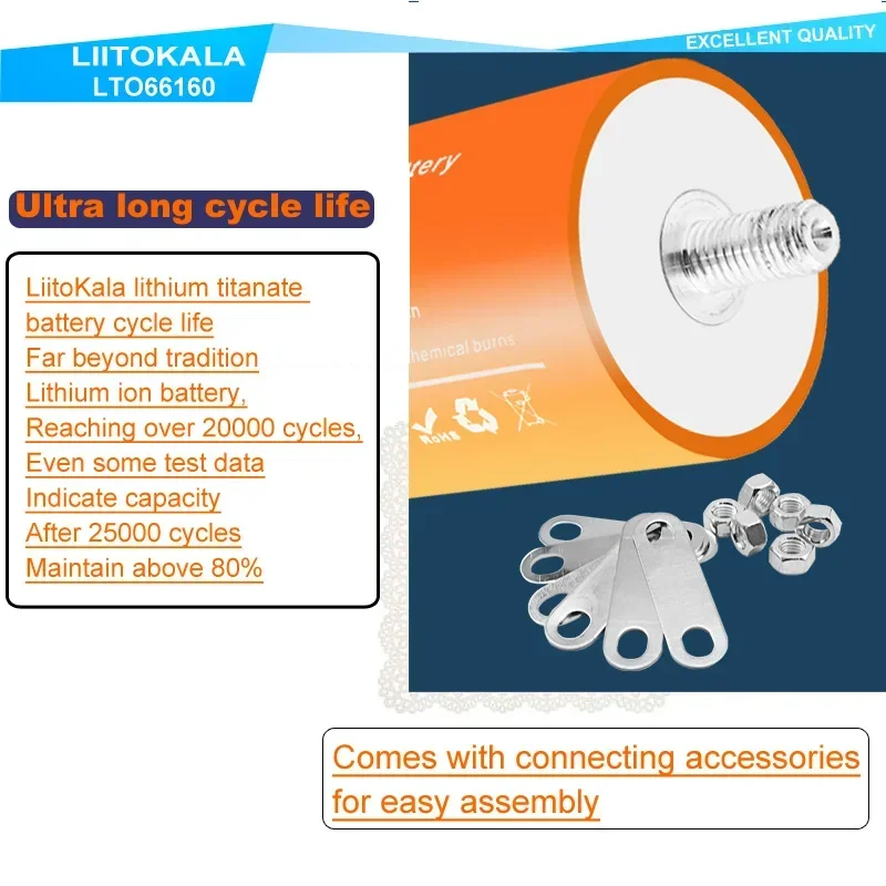 6-96 шт. LiitoKala 2 3 В 40 Ач 66160 литий-титанатная аккумуляторная батарея 10c DIY 12 24 36