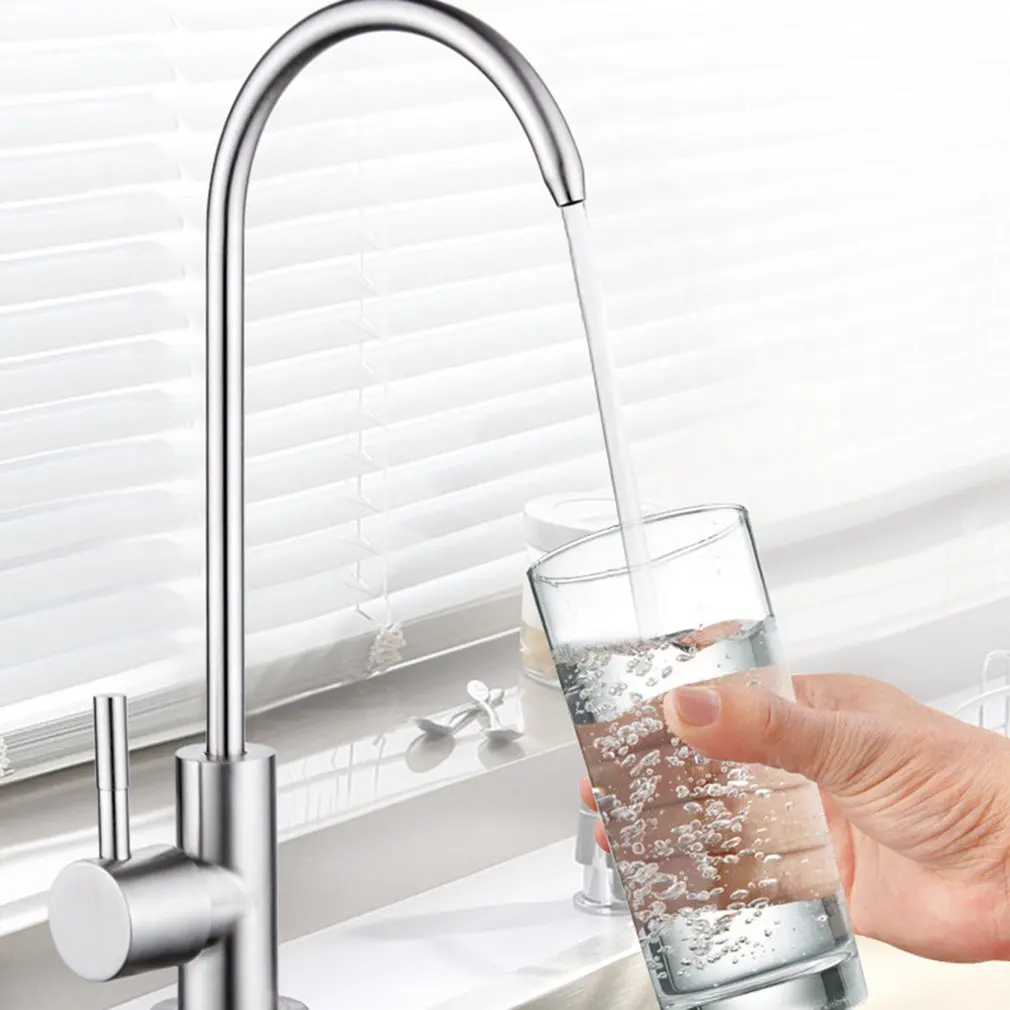 Stainless Steel Kitchen Bar Sink Reverse Osmosis RO Filtration Drinking Water Faucet Lead-Free In Brushed Nickel Finish