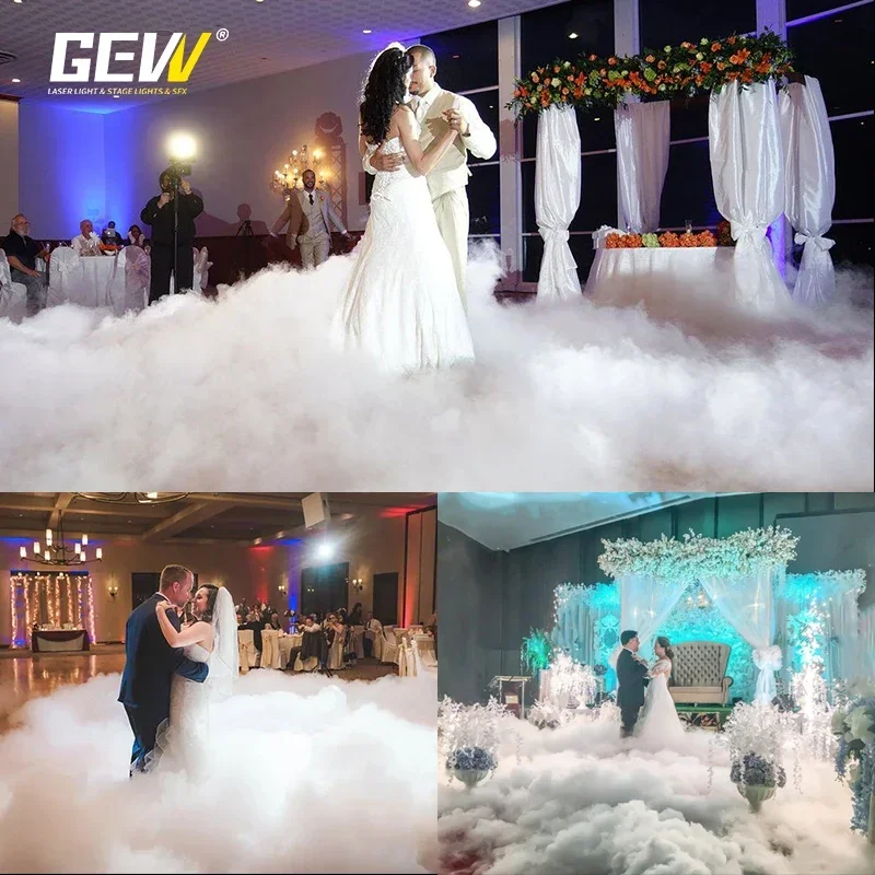 GEVV Concert Wedding KTV Party Effect Equipment Heavy Duty 6000w Big Smoke Cannon Low Dry Ice Fog Machine