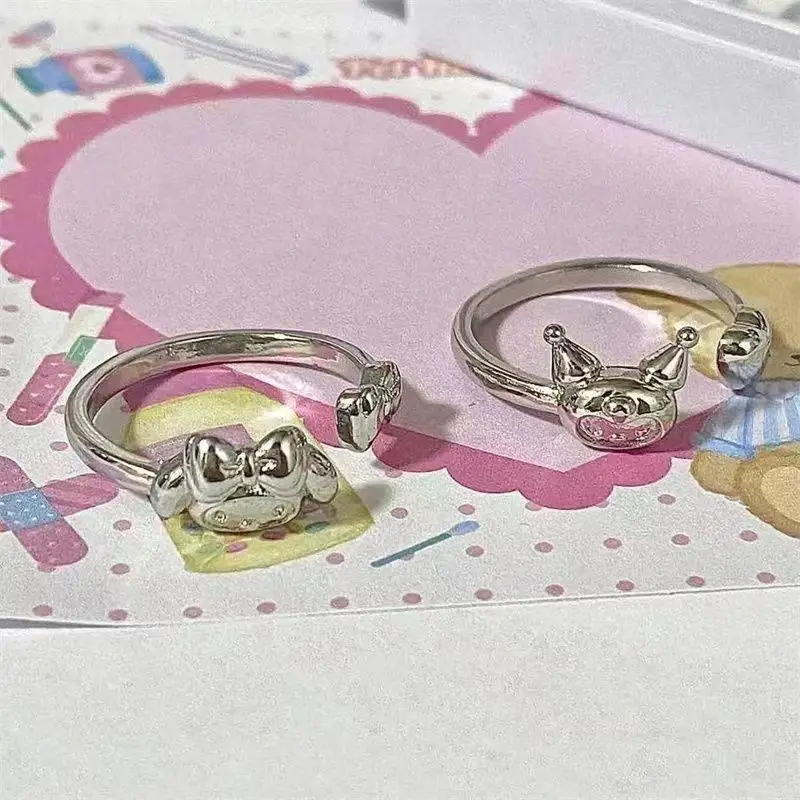 

Sanrio Ring Kawaii Cartoon Mymelody Kuromi Ring Cute Girl Soft Sister Ring Lovers Ring Give Gifts To Friends and Girlfriends