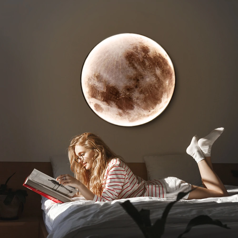 Modern LED Wall Lamps LED Moon Indoor Lighting Bedroom Living Room For Home Decoration Fixture Lights Hallway Wall Decorate Lamp