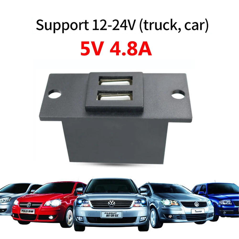 

Автомобильное зарядное устройство с двумя USB-портами, 4,8 А, автомобильный адаптер питания, 12 В/24 В, зарядное устройство для телефона для Iphone, ...
