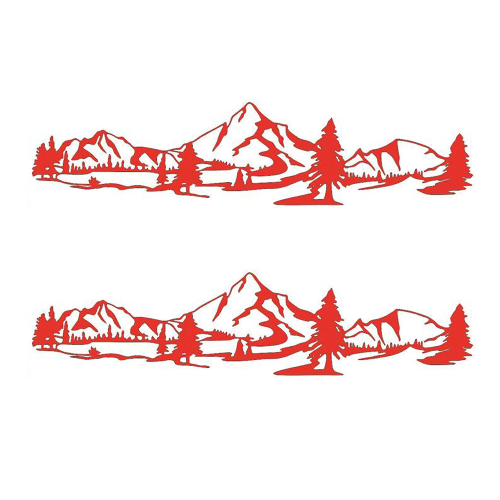 

2pcs Mountain Forest DIY Vehicle Cover General Use Durable Gift Car Side Body Sticker Decals Long Camper Van Vinyl Graphic SUV