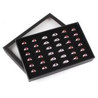 36 slot jewelry holder storage box ring earrings pendant badge brooch display packing case home organizer prevent oxidation