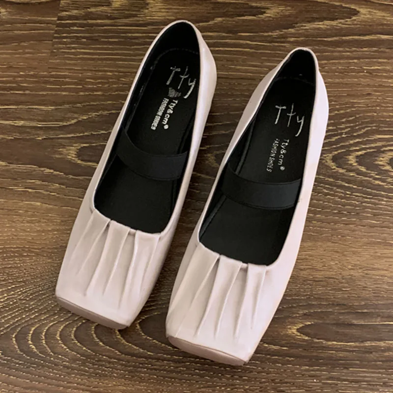 Женские Плиссированные туфли на плоской подошве повседневные без застежек с