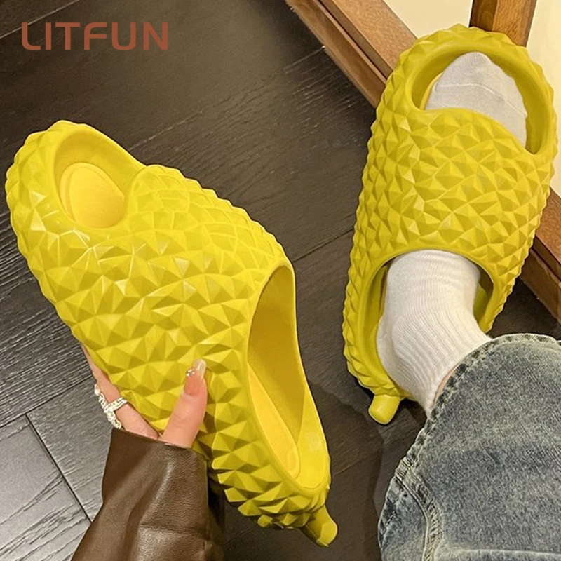 

Шлепанцы Litfun женские для мальчиков, модные сандалии дуриан, мягкая нескользящая подошва, домашние тапочки, пляжные сланцы, симпатичные, лет...