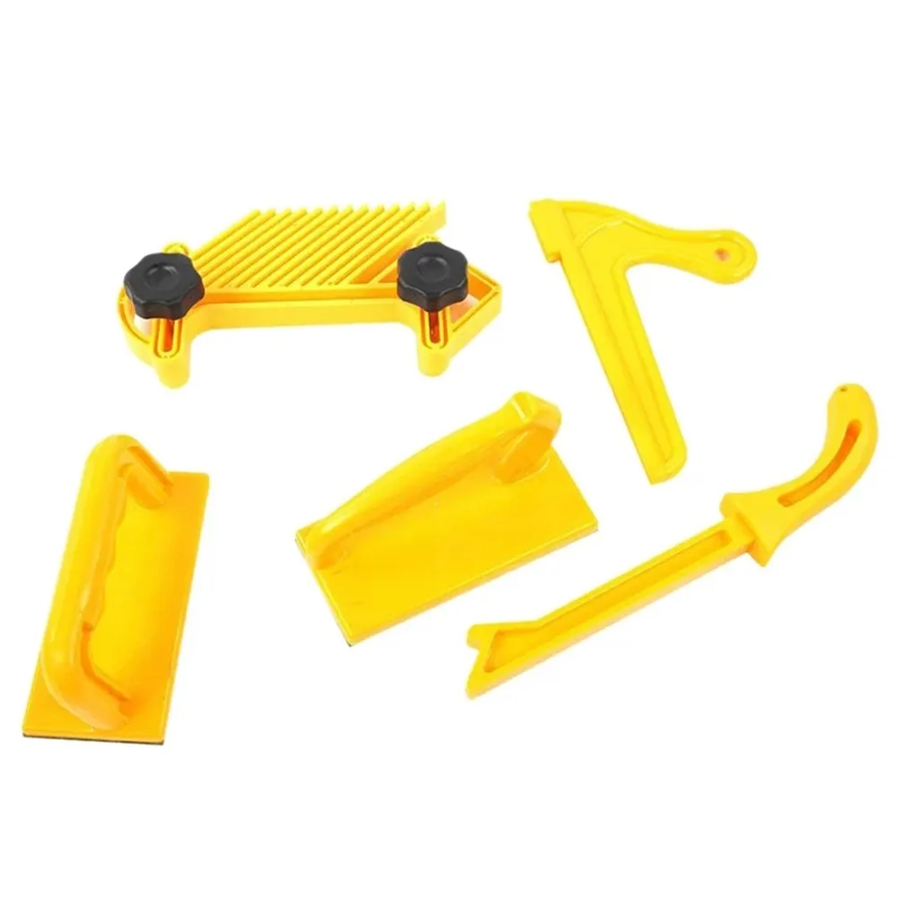 

Woodworking Safety Push Block Yellow 5Pcs/set Feather Board Kit Plastic