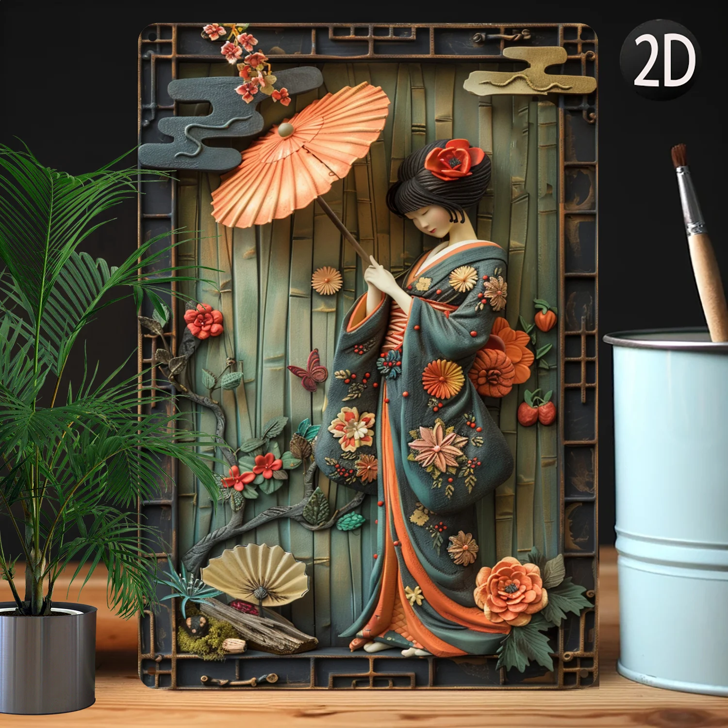 Алюминиевое кимоно с жестяной вывеской-Металлический Настенный декор высокой