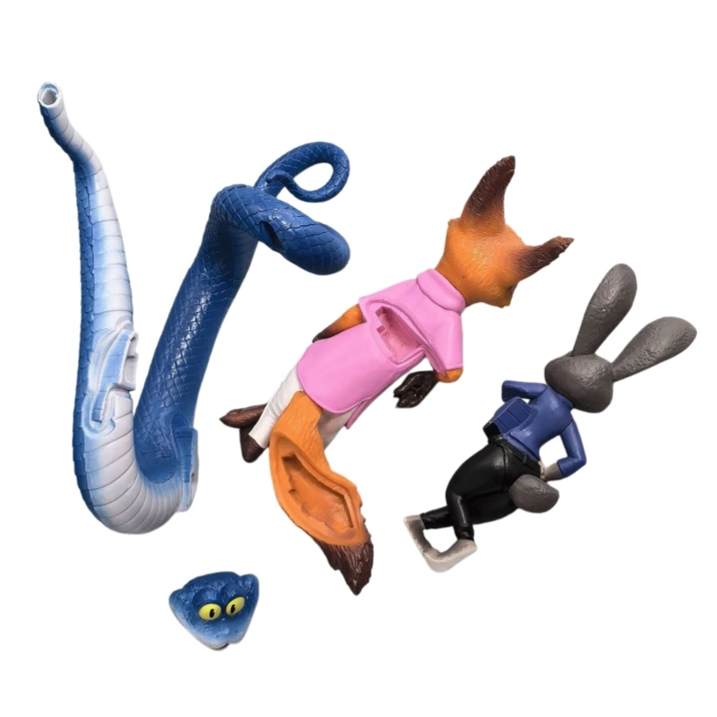 Набор из 3 фигурок Zootopia 2, 15 см, Ник Уайлд, Джуди Хоппс, Гарет, ПВХ-модели, декор для стола (art.: 3920dcaa46023) - 3920dcaa46023