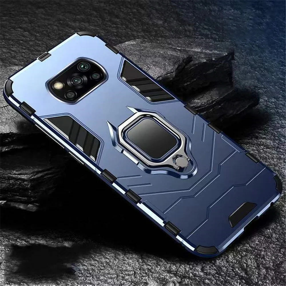 

for Xiaomi POCO X3 Pro NFC F2 Pro M2 M3 F3 Ring Stand Phone Cover for POCO X3 Pro pocophone F1 POCOX3 Shockproof Armor Case