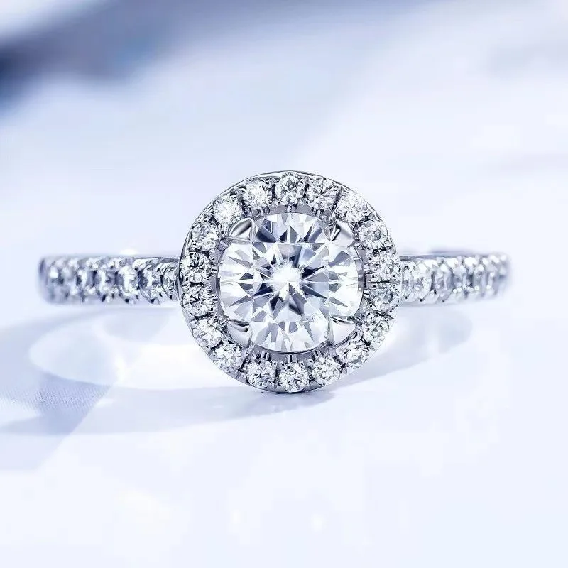 

Women Lovers Lab Diamond Promise Ring Engagement Wedding Band Rings for Women Men Fine Party Jewelry Gift