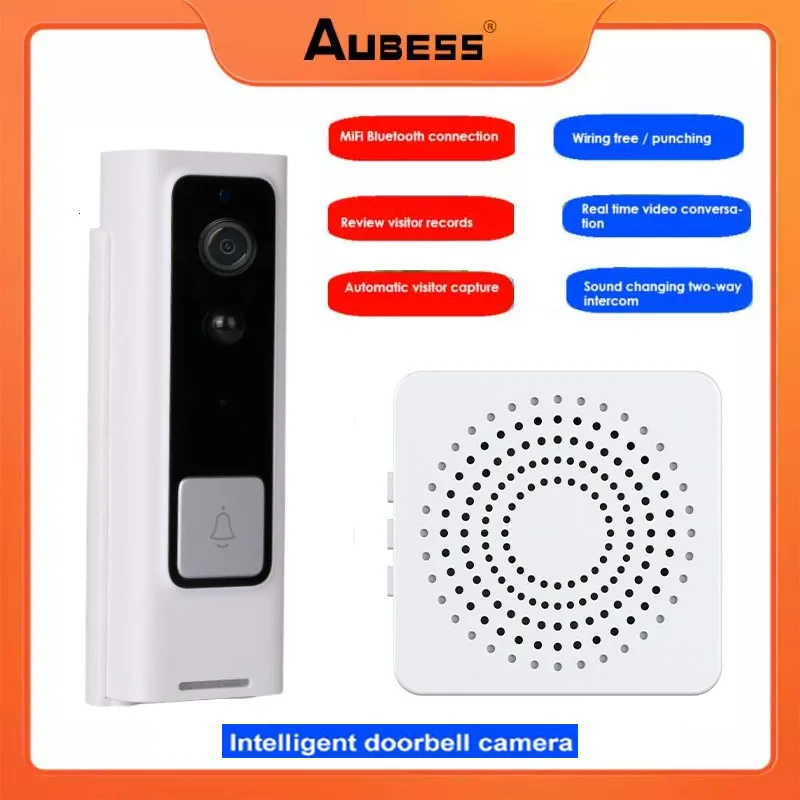 

2022 Smart Wireless Intercom Indoor Electronic Cat's Eye Intercom Security Outdoor Door Camera HD Home Video Surveillance PIR