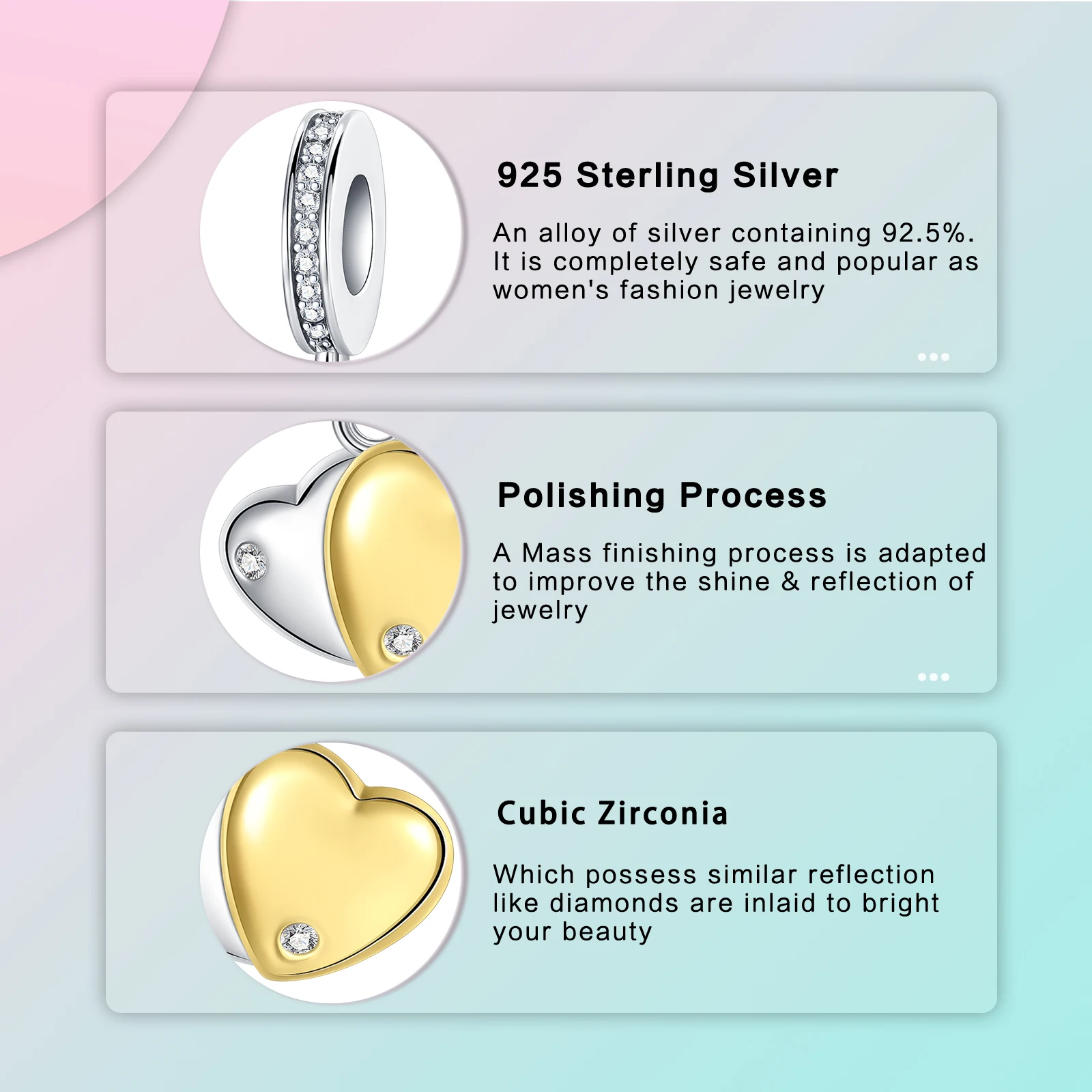 Женский браслет Двойная любовь из серебра 925 пробы