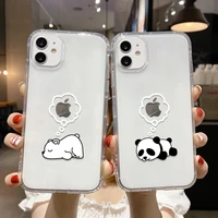 clear cute animal phone case for iphone 11 case silicone iphone11 13 12 pro max 13mini x xs max xr 7 8 6 6s plus soft back cover