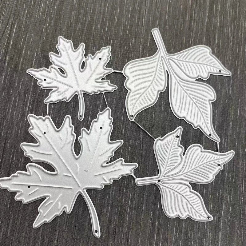 

4pcs Maple Leaf Frame Knife Blade Metal Cutting Dies For DIY Scrapbooking Album Embossing Paper Cards Decorative Crafts