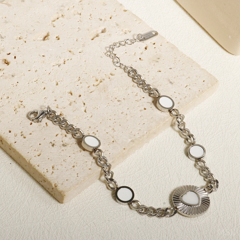 ZMfashion Роскошный браслет с подвеской в виде сердца женский золотого серебряного