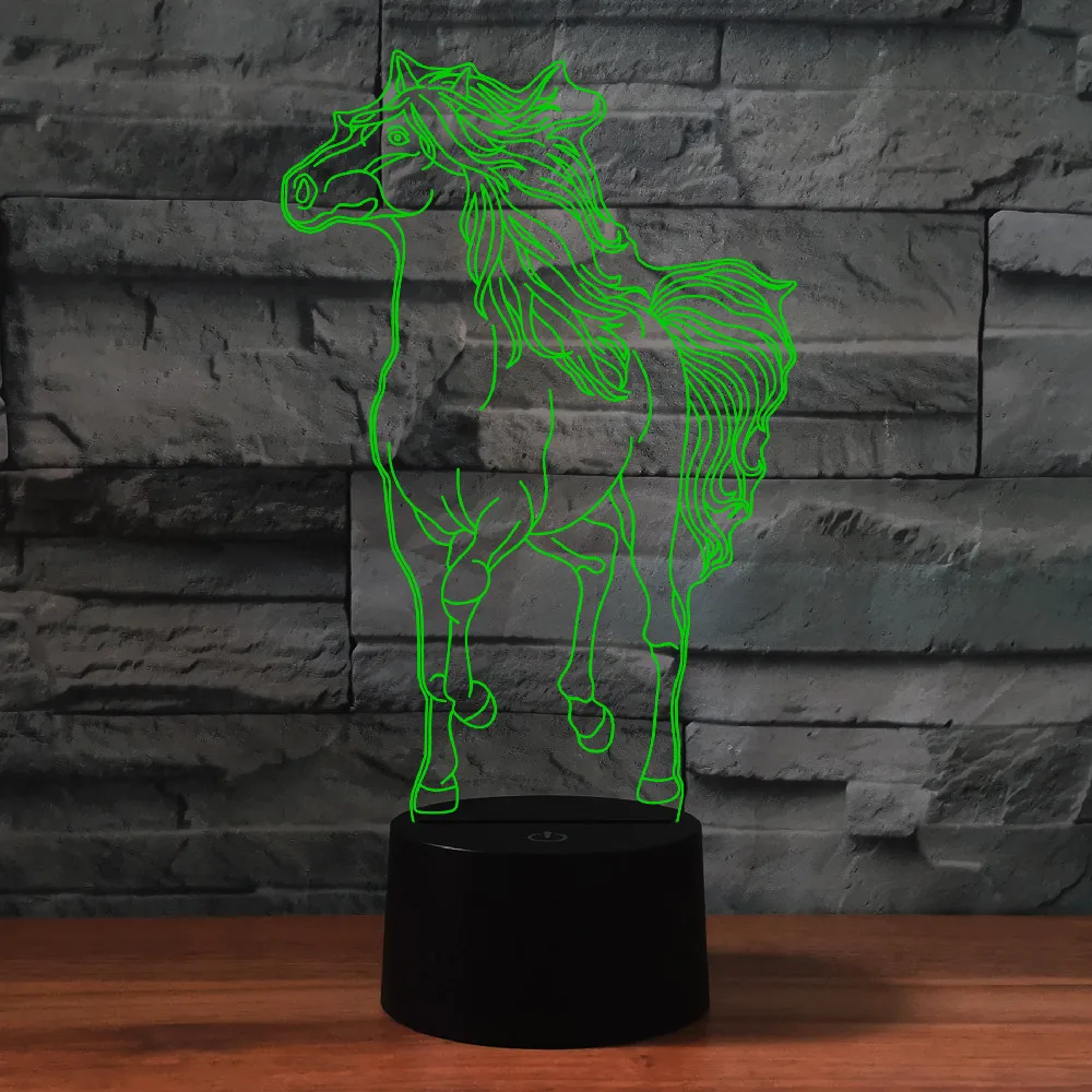 Ночник Nighdn Horse 3D иллюзия светодиодный ночник для детской спальни украшение