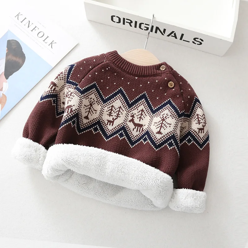 

Kids Knitting Pullovers Tops toddler Boys Girls Christmas Long Sleeve warm Sweaters Autumn winter Baby Boys Sweaters Coat