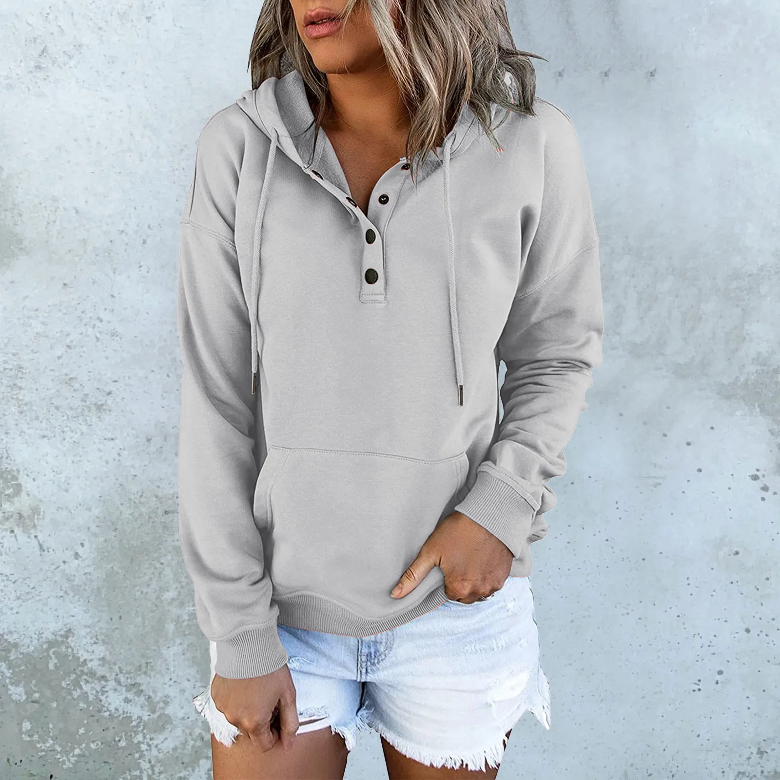 

Solid Color Sportswear Hoodie Half Button Hoodies Sweatshirts Long Sleeve Y2k Hoodies Sportswear Women's Sweatshirt Sudadera New