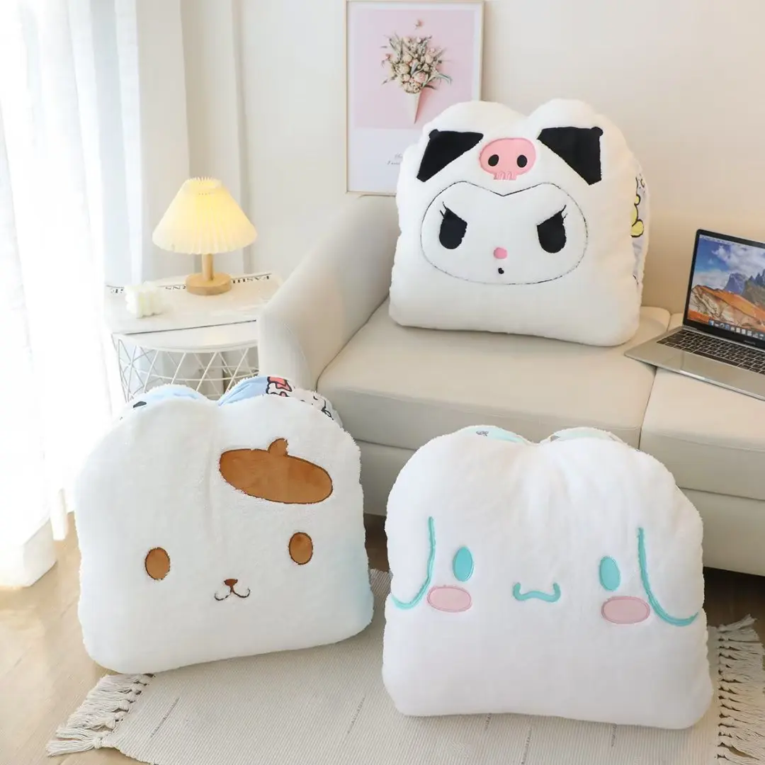 

Sanrio Plush Hello Kitty My Melody Pochacco Cushion Anime Figure Dormitory Office Full Surround Keep Warm Non-Slip Cushion Gift