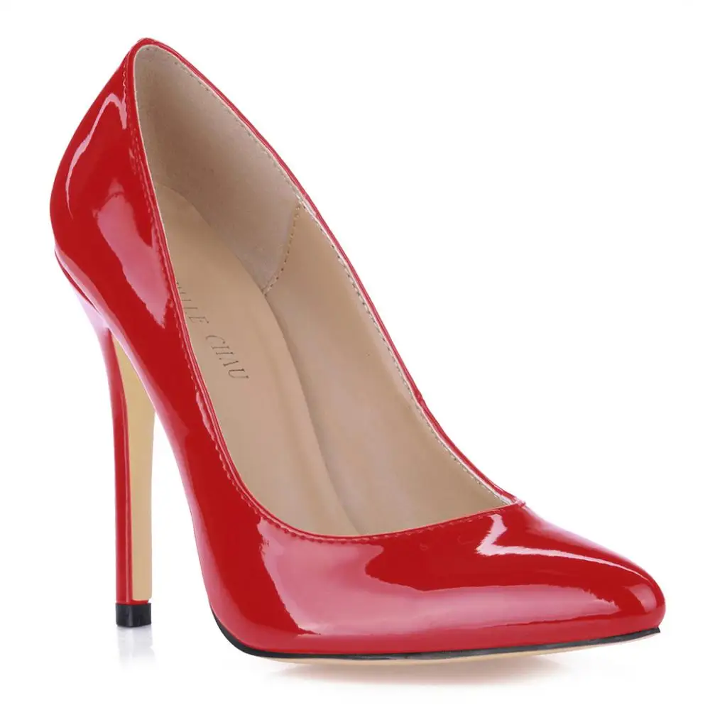 Женские туфли-лодочки из лакированной кожи с острым носком