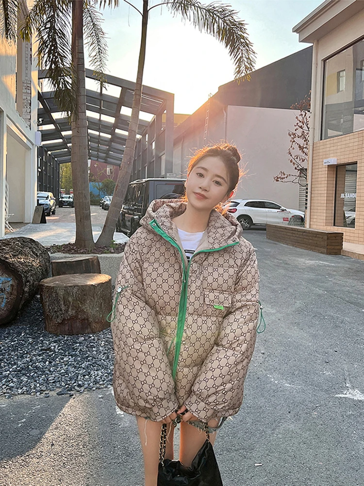 Autumn and winter new cotton short paragraph plaid loose jacket 2022 fashion women's hundred take y2k clothes bra coat parkas