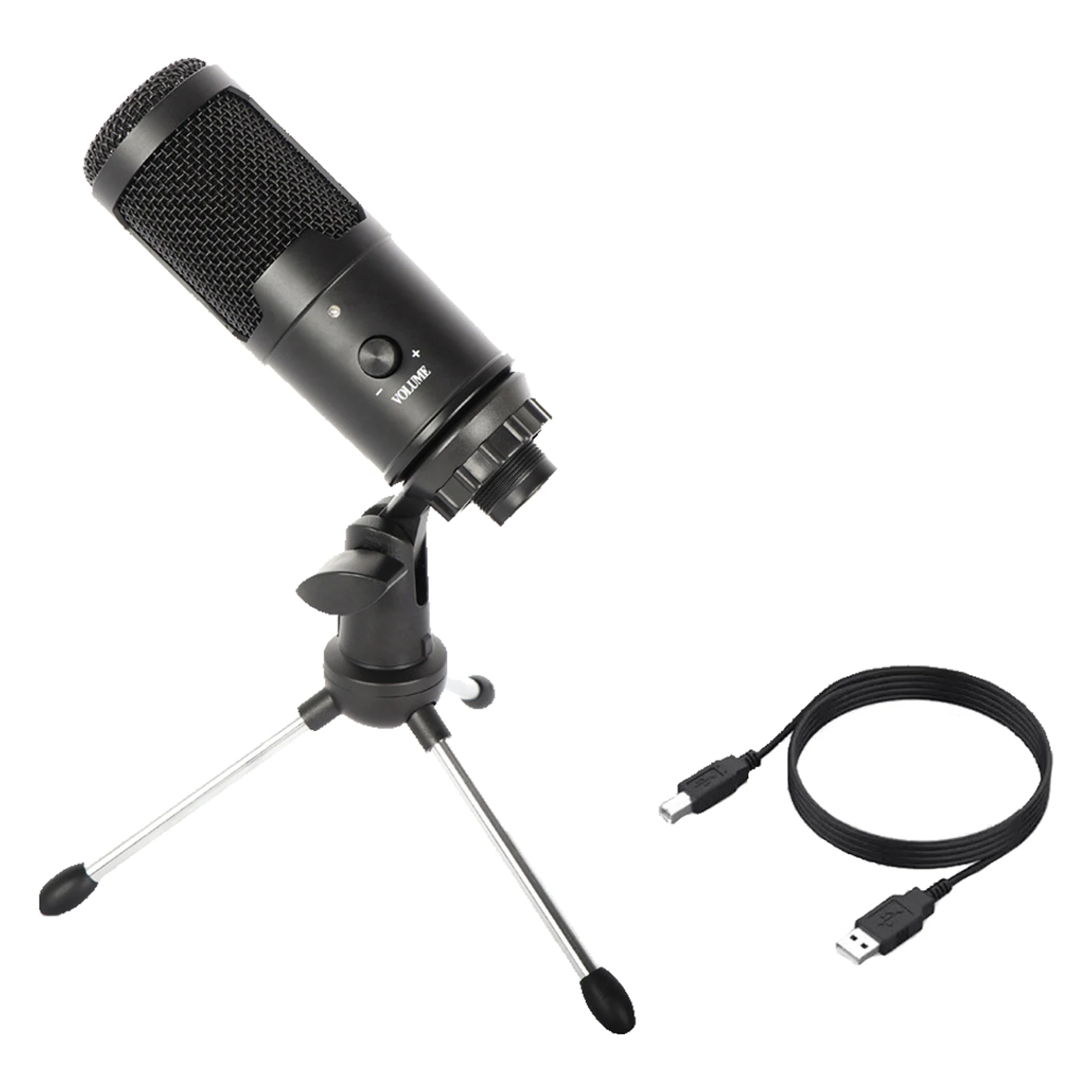 

High Sensitivity Desktop For PC Noise Cancelling Gaming Recording USB Microphone Portable Easy Install With Tripod Plug And Play