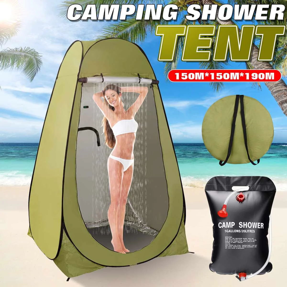 1-2 People 3 windows Portable Changing Room Privacy Tent Shower Tent Camp Toilet Rain Shelter for Outdoor Camping Hiking Beach