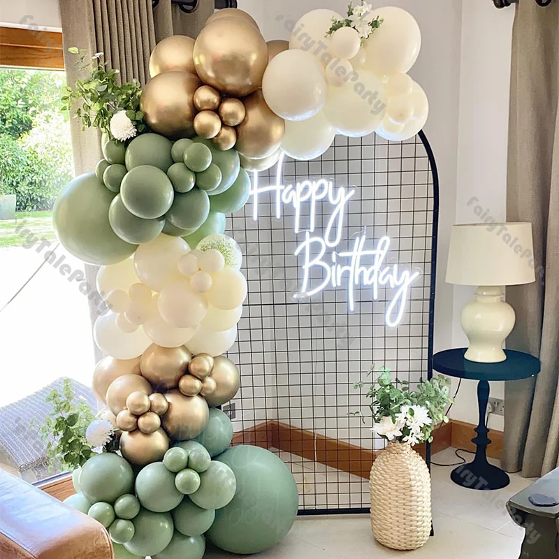 

98 шт., зеленые латексные воздушные шары