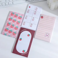 ins cartoon cute rabbit strawberry memo pad message paper student creative kawaii notepad daily plan school stationery 50 sheets
