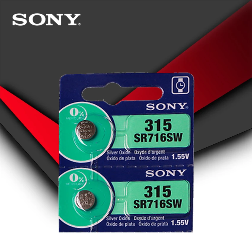 

2pcs Sony 100% Original 315 SR716 SR716SW EP2012 D315 Cell Button Batteries Silver Oxide men ladies children watches retail card