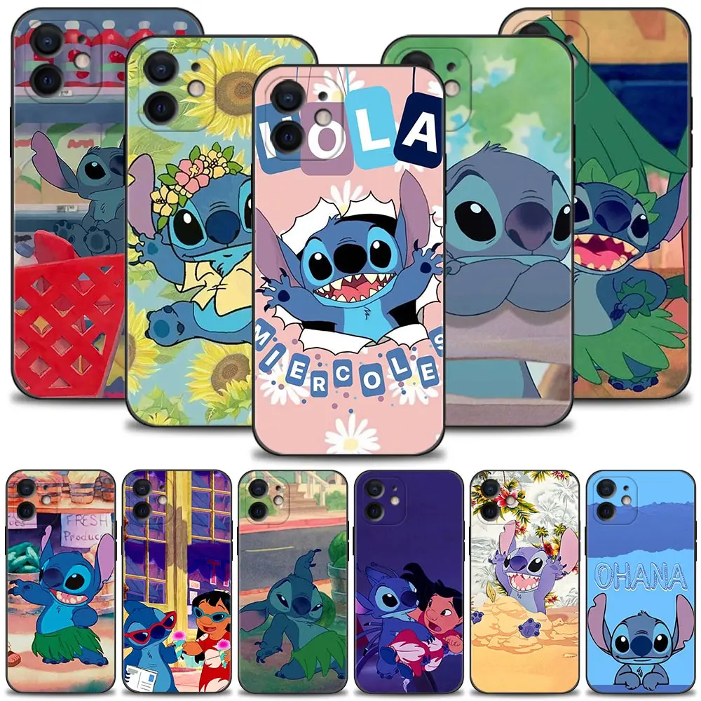 

Cartoon Full of Love Stitch Phone Case For iPhone 14 13 12 11 Pro Max 13 12 Mini XS Max XR X 7 8 6 6S Plus SE Silicone Cover