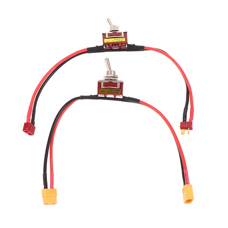 

Переключатель большого тока с высокой нагрузкой XT60, Т-образный переключатель питания ВКЛ-ВЫКЛ 14AWG для электровелосипеда, радиоуправляемого...