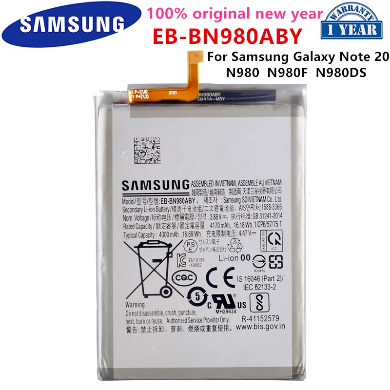 

SAMSUNG Orginal EB-BN980ABY 4300mAh Replacement Battery For SAMSUNG Galaxy Note 20 N980 N980F SM-N980F/DS Batteries