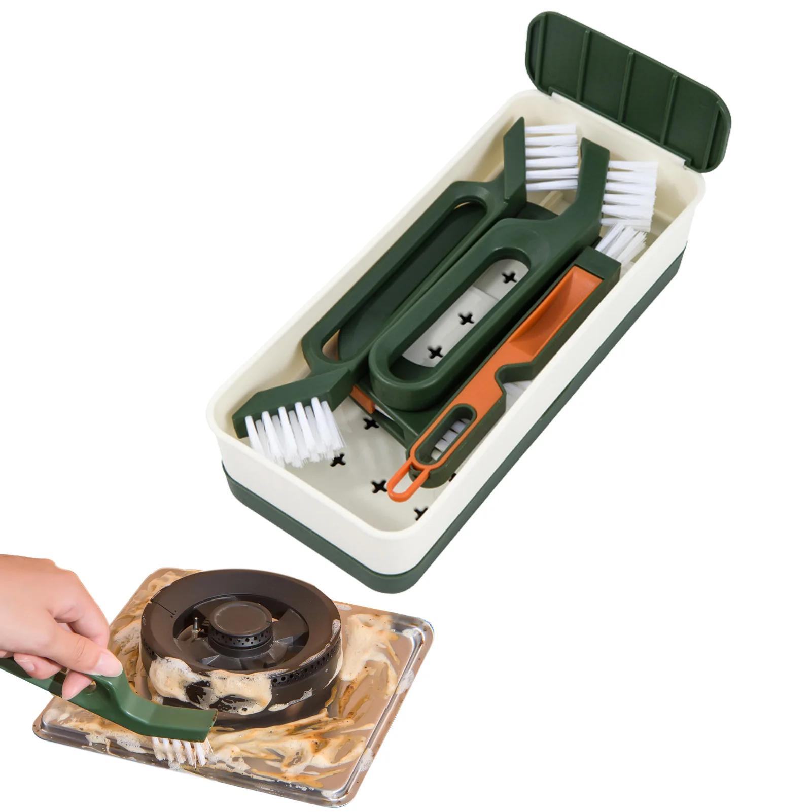 

4 Pieces Cleaning Tools Set Multifunctional Home Cleaning Supplies Multifunctional Crevice Brush Set For Door Window Floor Lines