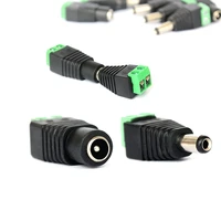 solder free dc female and male 5521 connector to welding free led lamp with monitoring power supply green terminal dc adapter