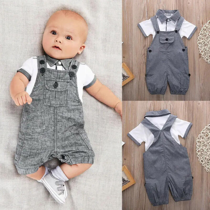 

Summer Baby Boys 2PCS Clothes Set Toddler Kids Short Sleeve T-shirt Tops Pants Outfits