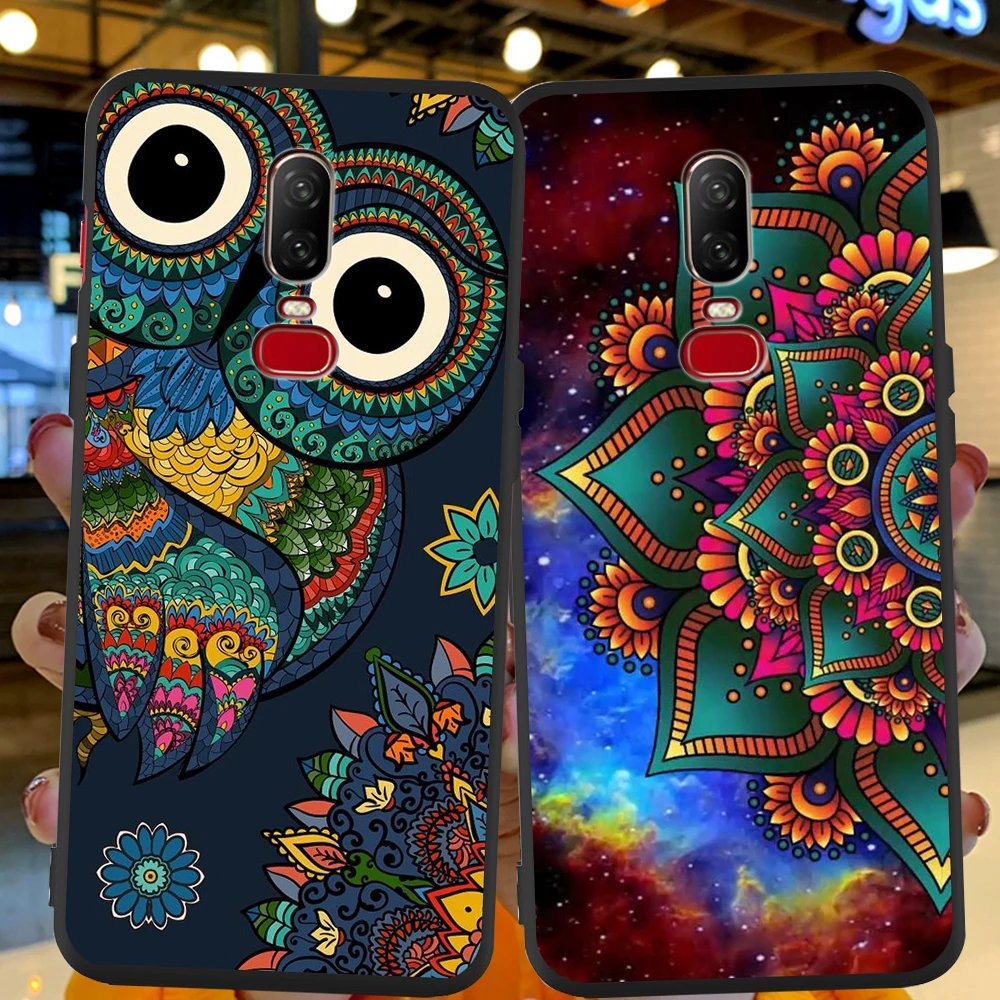 

Retro Cute Owl Maple Leaf Pattern Funda Coque for Oneplus 8 5 6 7 One Plus 5T 6T 7T 8 Pro Phone Case Soft Silicone Cover Shell