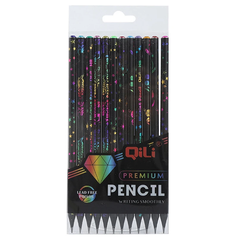 

12pcs/set Colorful Painting Black Lead Pencils HB Painting Drawing Pencil Students Writing Pen School Stationery Pen for Kids