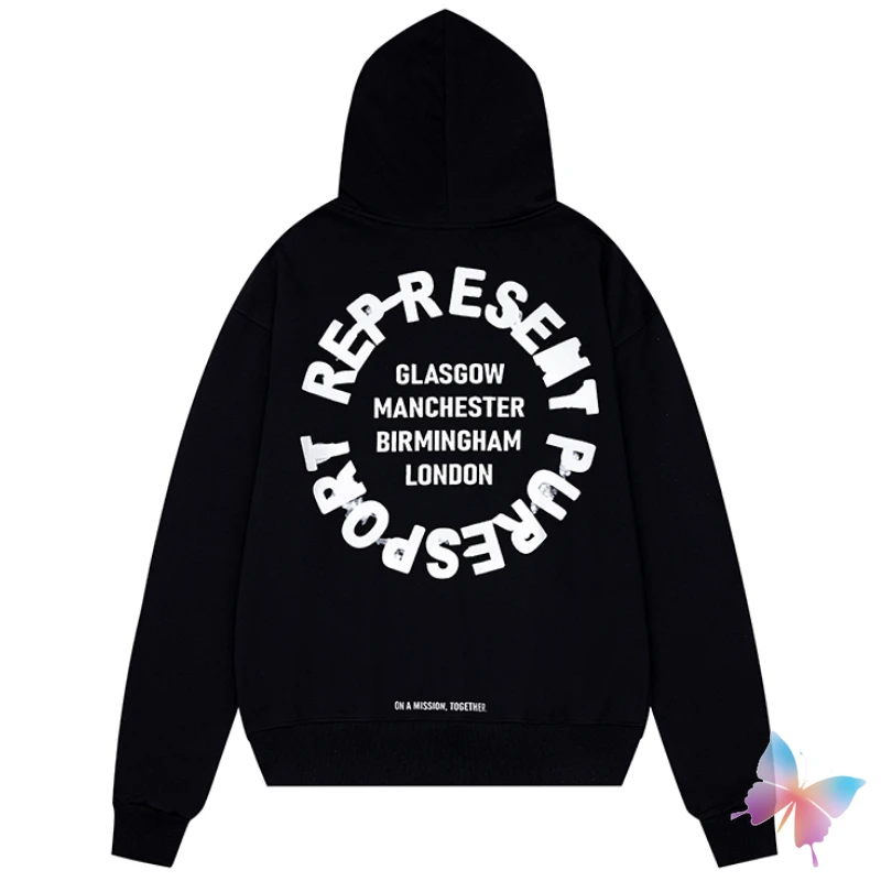 

23ss Winter New REP Hoodie Rock Hip Hop Vintage Black Letter Print Hoody Pullover Streetwear Oversized Sweatshirts for Men Women