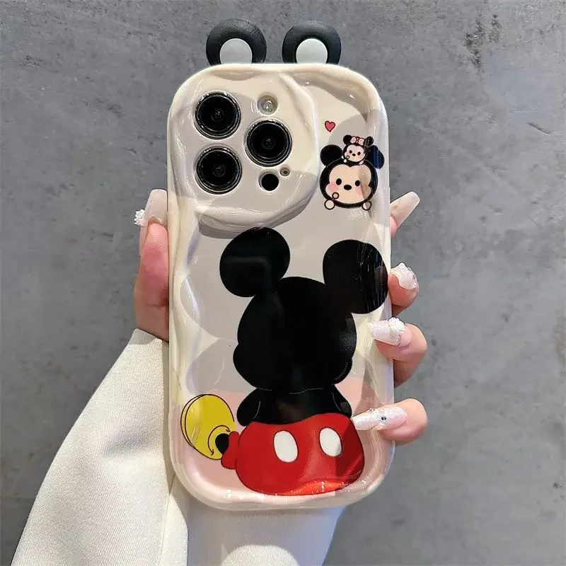 Чехол для Huawei Honor 90 Lite 20 50 SE Nova 5T 11 7 9 10 P30 P40 Mate 30 40 Pro Disney Mickey Minnie 3D Ear Wavy Edge Cover Capa