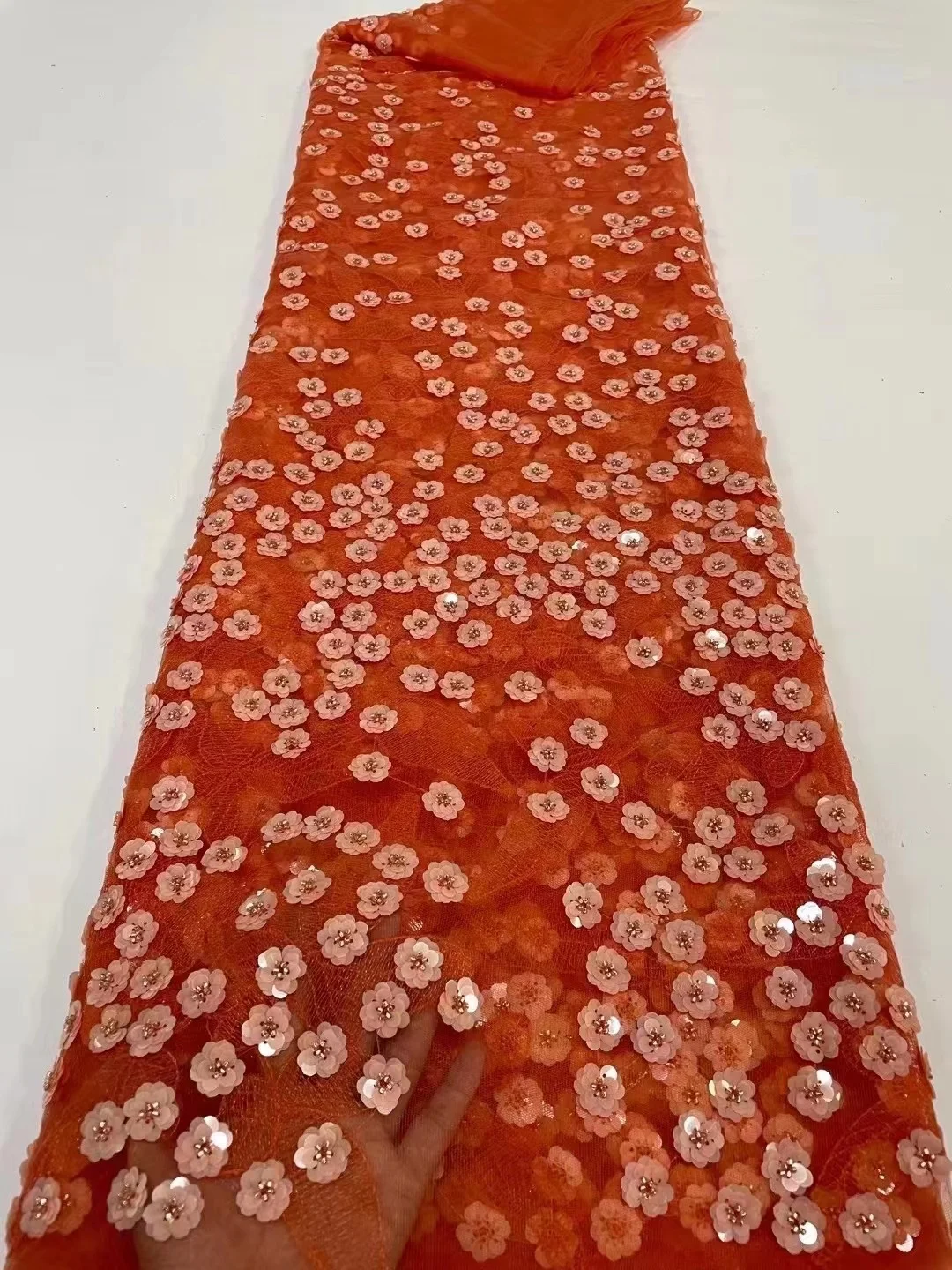 

Newest Beaded Lace Fabric Luxury High Quality African Tulle Lace French Handmade Beads Fabric For Bridal Wedding Laces