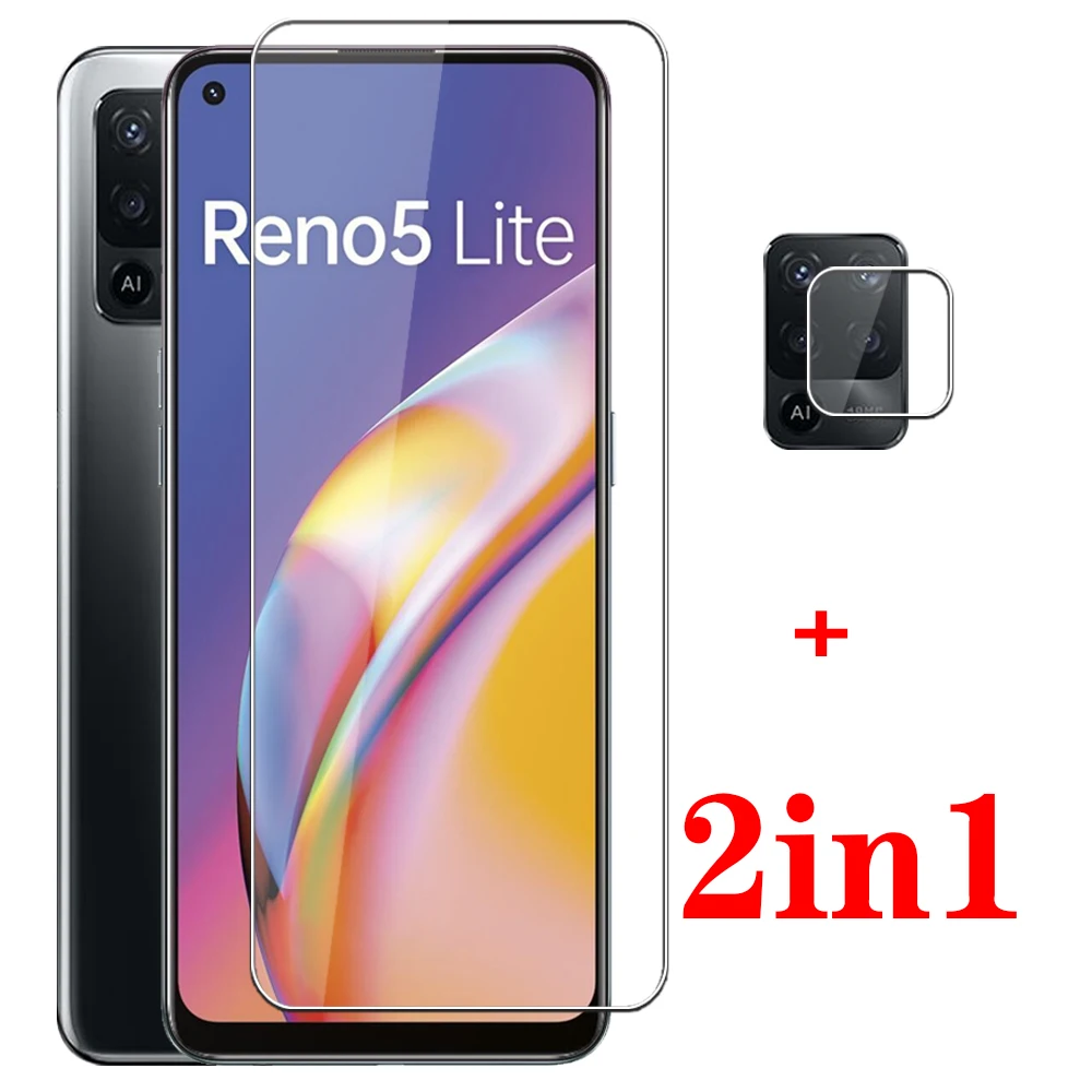 

2in1 camera glass for oppo reno 5 lite cases tempered glass on reno5 lite Reno 5 5lite light safty protcetor glas cover films