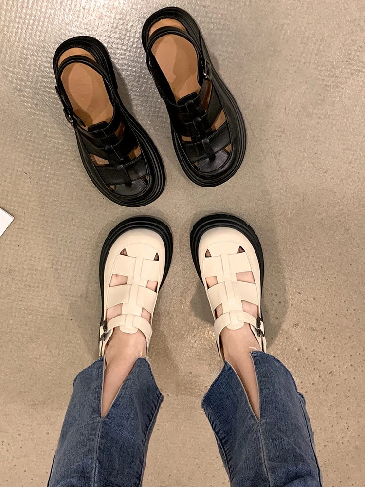 

Сандалии женские летние, модель 2022 года, новая модная обувь в римском стиле на толстой нескользящей подошве