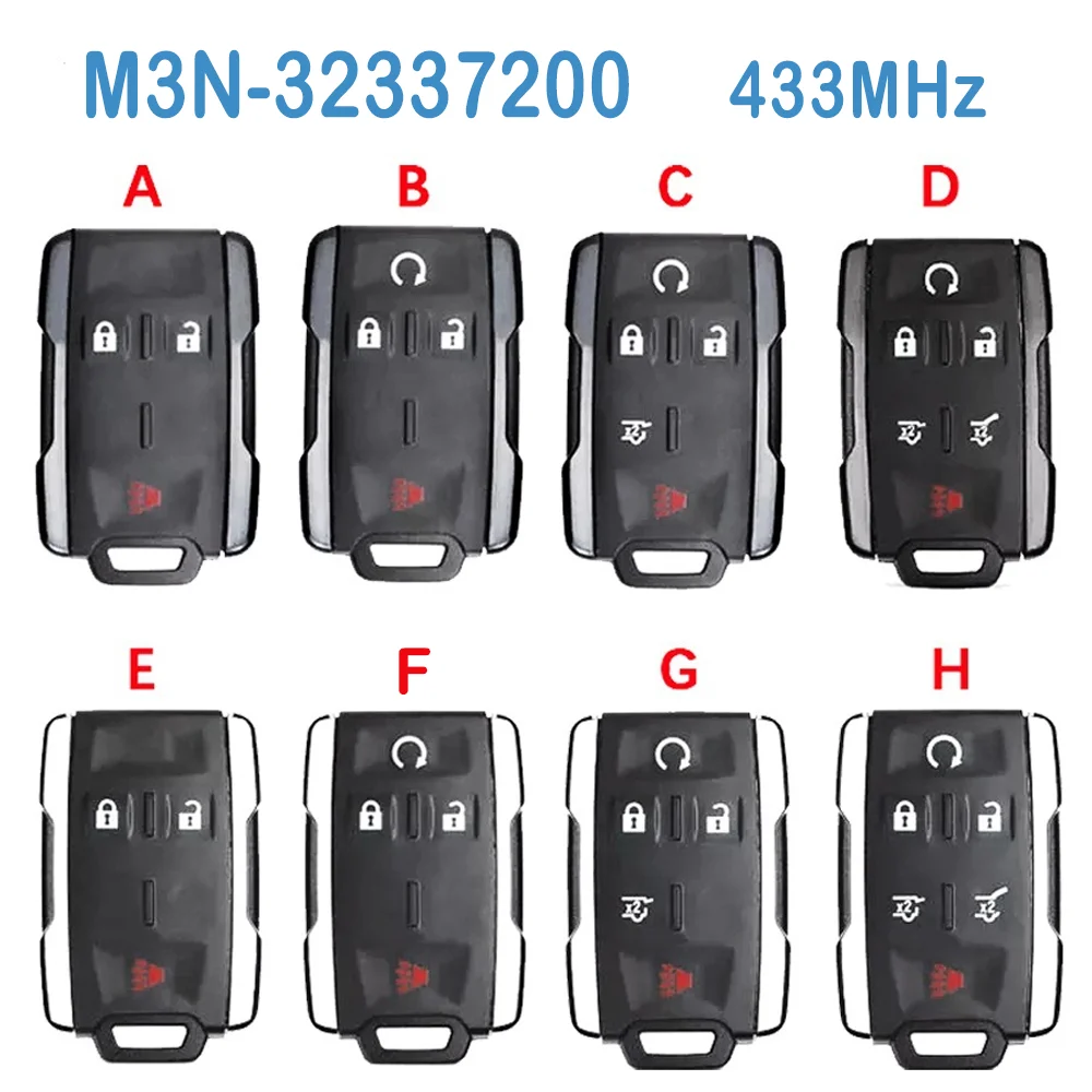 

2 шт./партия, автомобильный умный пульт дистанционного управления с кнопками 3/4/5/6, 433 МГц