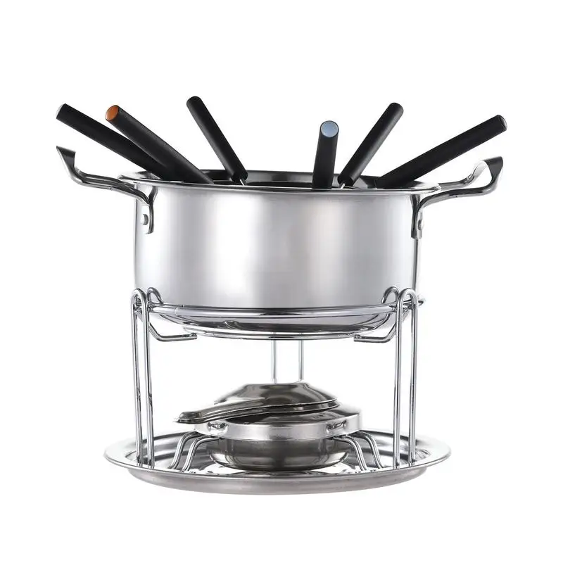 

Pot Fondue Melting Chocolate Set Stainless Steel Melting Pot Picnic Cookware For Chocolate Sauces Caramel Cheese Ice Cream