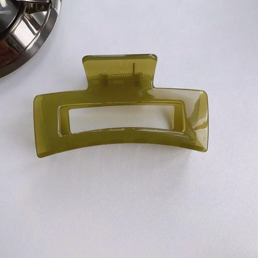 

Firm Hold Hair Claw Transparent Jelly Color Hair Claw for Women Girls Plastic Rectangle Back Head Hair Clip for Bath Shower More