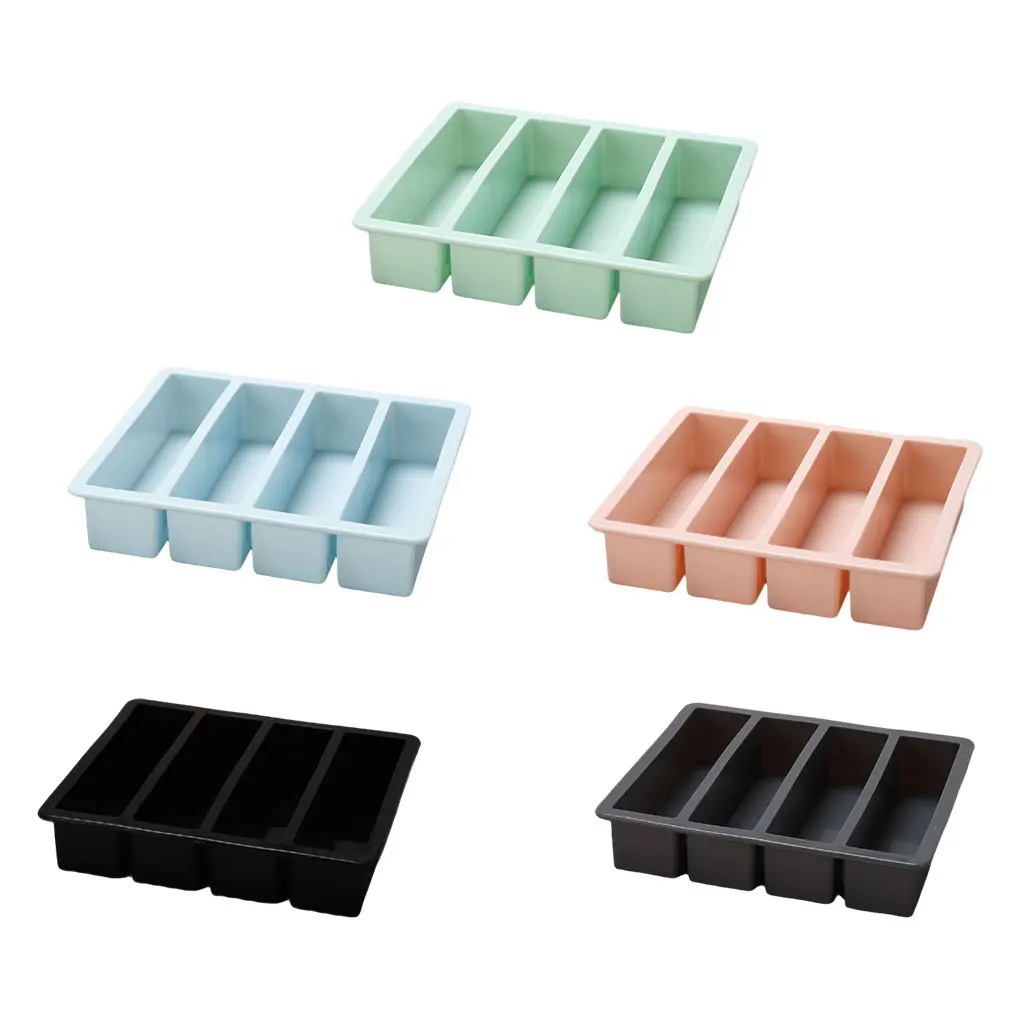 

4 Grid Silicone Mold Ice Cubes DIY Soft Elastic Cake Candle Mould