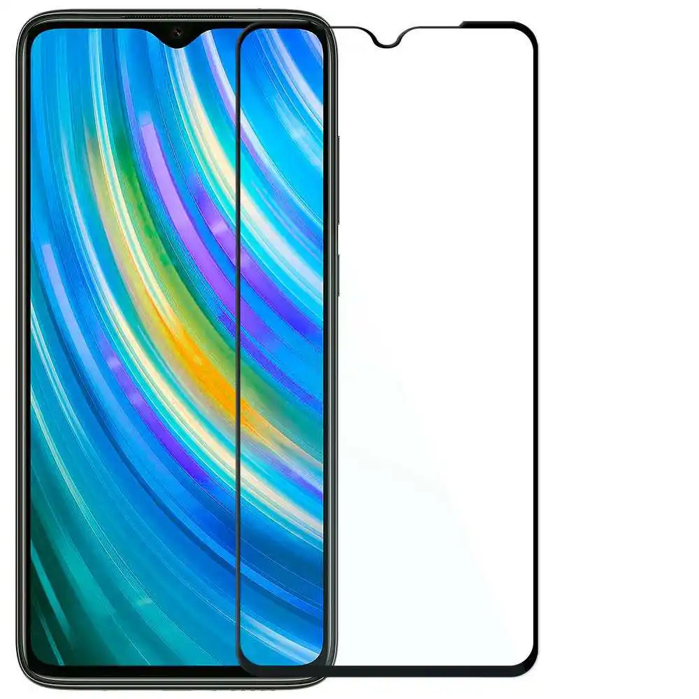 Закаленное стекло с черной рамкой совместимое Xiaomi Redmi Note 8 Pro плоская защита